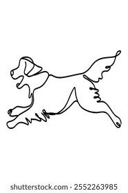 golden retriever dog line drawing	