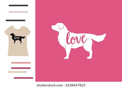 Golden Retriever Hund Liebe T-Shirt Design