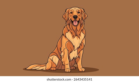 Golden Retriever Dog Pixel Art Character for Video Game or Animation Project Needs