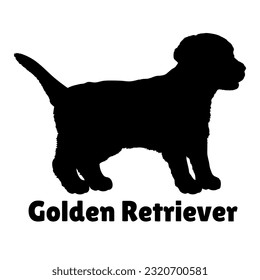 Golden Retriever Hund Welpen Silhouette. Baby dog Silhouette. Welpen