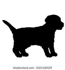 Golden Retriever Dog puppies silhouette. Baby dog silhouette. Puppy