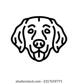 golden retriever dog puppy pet line icon vector. golden retriever dog puppy pet sign. isolated contour symbol black illustration