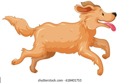 Golden Retriever Dog Running Illustration