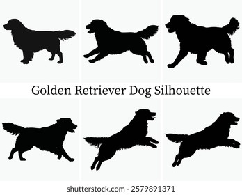 Golden Retriever Dog silhouette Bundle