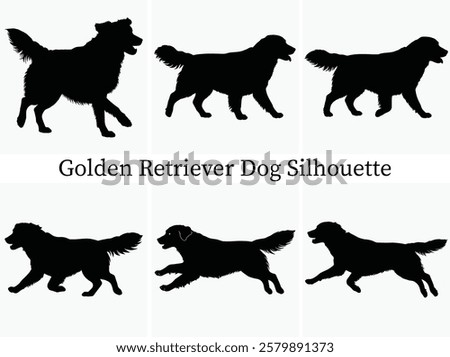 Golden Retriever Dog silhouette Bundle