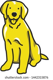 Golden retriever dog vector illustration 