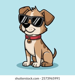 golden retriever dog vector smiling face with sunglasses | A cute Happy golden retriever dog face cartoon illustration, lab dog breed clip art element design with tongue out, Dog Face.