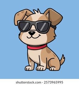 golden retriever dog vector smiling face with sunglasses | A cute Happy golden retriever dog face cartoon illustration, lab dog breed clip art element design with tongue out, Dog Face.