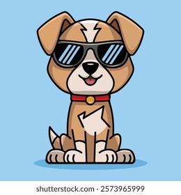 golden retriever dog vector smiling face with sunglasses | A cute Happy golden retriever dog face cartoon illustration, lab dog breed clip art element design with tongue out, Dog Face.