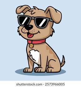 golden retriever dog vector smiling face with sunglasses | A cute Happy golden retriever dog face cartoon illustration, lab dog breed clip art element design with tongue out, Dog Face.