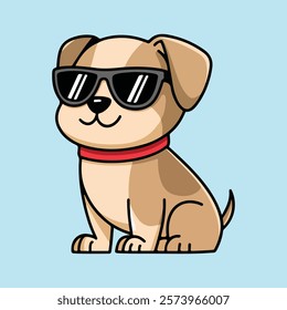 golden retriever dog vector smiling face with sunglasses | A cute Happy golden retriever dog face cartoon illustration, lab dog breed clip art element design with tongue out, Dog Face.