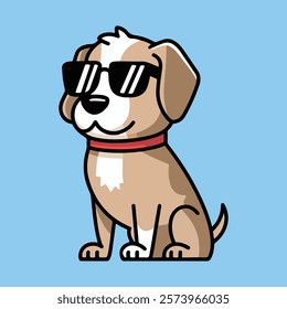 golden retriever dog vector smiling face with sunglasses | A cute Happy golden retriever dog face cartoon illustration, lab dog breed clip art element design with tongue out, Dog Face.