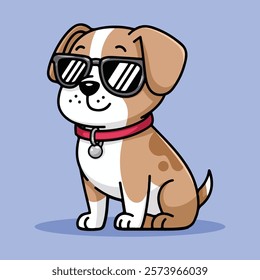 golden retriever dog vector smiling face with sunglasses | A cute Happy golden retriever dog face cartoon illustration, lab dog breed clip art element design with tongue out, Dog Face.