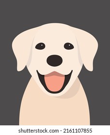 Golden Retriever face, front view, vector illustration