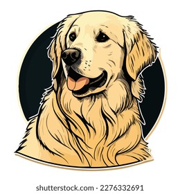 Golden Retriever Flat Icon Isolated On White Background