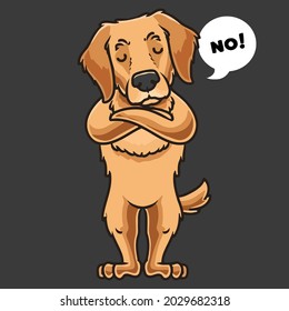 golden retriever funny stubborn dog racerback design vector illustration for use in design and print wall art poster canvas