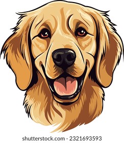 Golden Retriever Glory Radiant Dog Vector Illustration