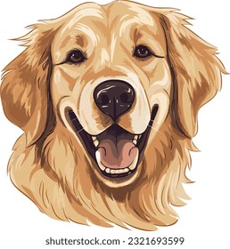 Golden Retriever Glory Radiant Hund Vektorgrafik