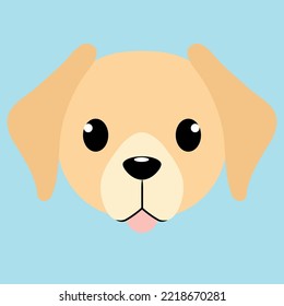 Golden retriever head illustration in flat style