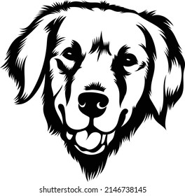 Golden Retriever Head Peeking Dog Vector Image 