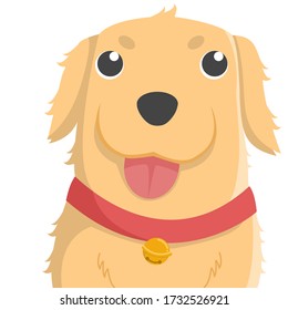 Golden retriever illustration with cute design