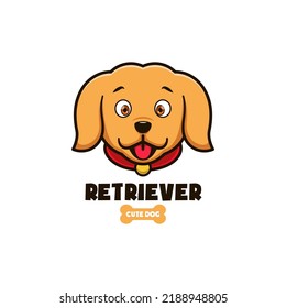 Golden Retriever Logo Flat Style