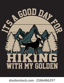 Golden Retriever Lover Gift, Dog Dad and Dog Mom Shirt, Hiking and Nature Gift for Outdoorsy Dog Owners