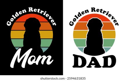 Golden Retriever Mom and Dad Design for T-shirts, Mugs, Posters, Prints, etc.