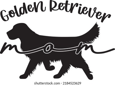 Golden Retriever Mom Dog Svg Vector Stock Vector (Royalty Free