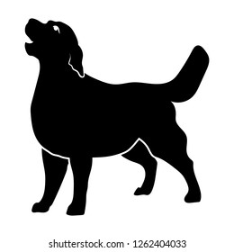 Golden Retriever on a white background. Silhouette. Vector illustration