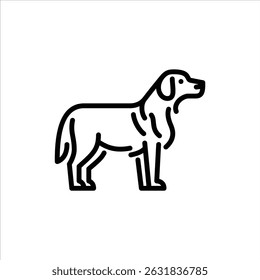 Golden Retriever outline icon. dog breed black line illustration.