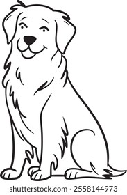 Golden Retriever Outline Vector Dog Silhouette Art  Pet Illustration, Golden Retriever Clipart, Animal Line Art  Dog Outline Drawing  Puppy Vector Design  Minimalist Dog