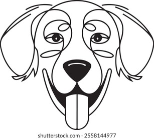 Golden Retriever Outline Vector Dog Silhouette Art  Pet Illustration, Golden Retriever Clipart, Animal Line Art  Dog Outline Drawing  Puppy Vector Design  Minimalist Dog