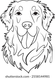 Golden Retriever Outline Vector Dog Silhouette Art  Pet Illustration, Golden Retriever Clipart, Animal Line Art  Dog Outline Drawing  Puppy Vector Design  Minimalist Dog