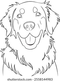 Golden Retriever Outline Vector Dog Silhouette Art  Pet Illustration, Golden Retriever Clipart, Animal Line Art  Dog Outline Drawing  Puppy Vector Design  Minimalist Dog