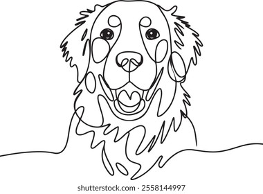 Golden Retriever Outline Vector Dog Silhouette Art  Pet Illustration, Golden Retriever Clipart, Animal Line Art  Dog Outline Drawing  Puppy Vector Design  Minimalist Dog