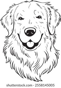 Golden Retriever Outline Vector Dog Silhouette Art  Pet Illustration, Golden Retriever Clipart, Animal Line Art  Dog Outline Drawing  Puppy Vector Design  Minimalist Dog