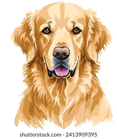 Golden retriever portrait dog vector labrador