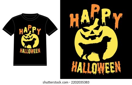 Golden Retriever in Pumpkin Funny Happy Halloween T-Shirt