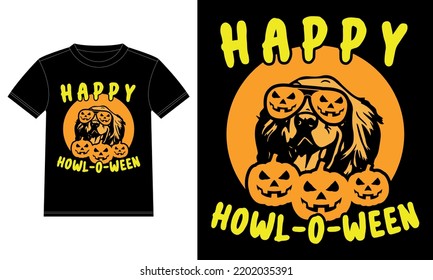 Golden Retriever Pumpkin Howl-o-ween T-Shirt  svg