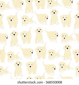 Golden retriever puppy pattern. Seamless pattern background