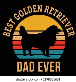 GOLDEN RETRIEVER RETRO SUNSET VINTAGE Dog owner pet lover EPS
