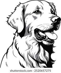 Golden retriever silhouette. Golden retriever black icon on white background