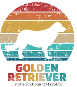 Golden Retriever Silhouette Vintage And Retro