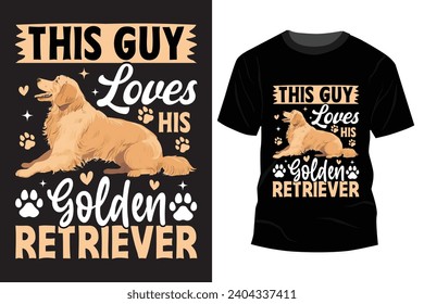 Golden Retriever T-shirt Design Vector Illustration