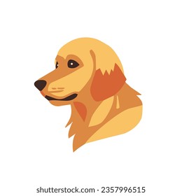 Golden retriever vector illustration, labrador retriever colored icon isolated on a white background