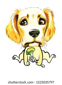 golden retriever vector illustration realistic character