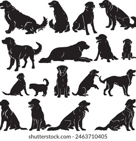 Golden Retriever vector silhouette illustration