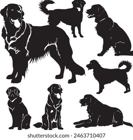 Golden Retriever vector silhouette illustration