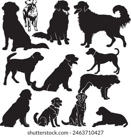 Golden Retriever vector silhouette illustration